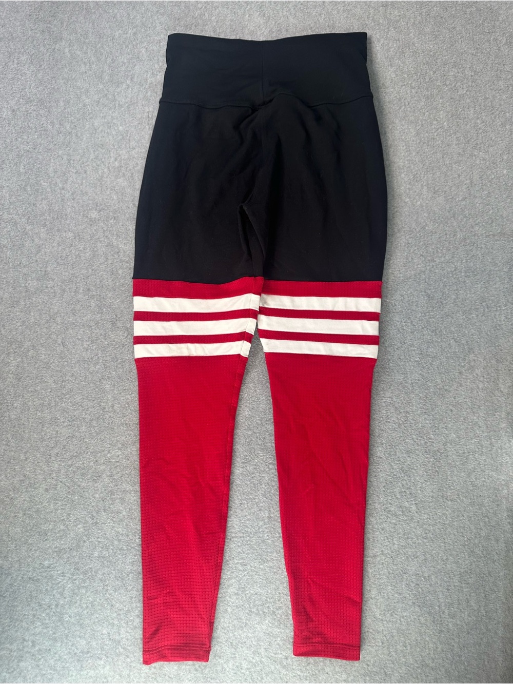 Bombshell Thigh High Stripe Sock Leggings Black Red White High Waist Size Medium - Picture 7 of 13